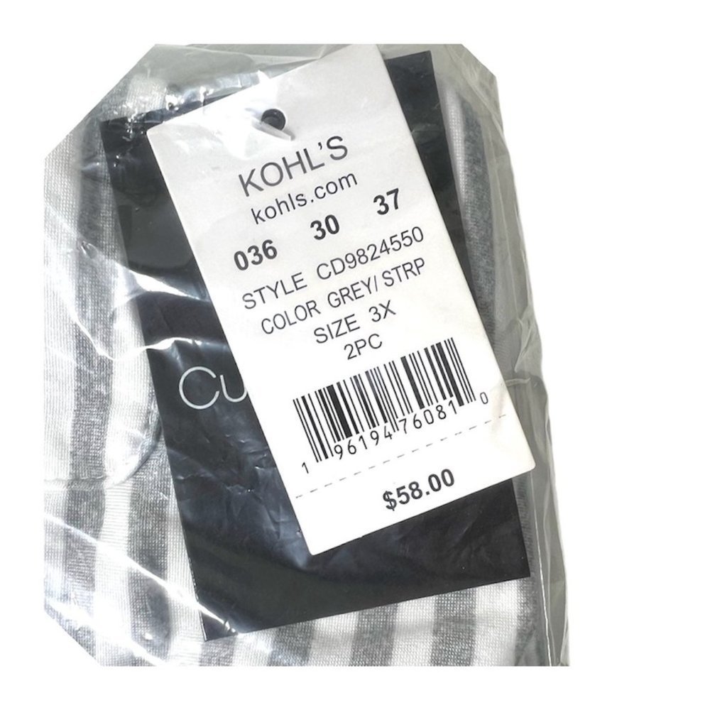 Cuddl Duds Womens Gray Short Sleeve Wide Leg Cropped Pajamas Set Plus Sz 3X NWT - Picture 5 of 7
